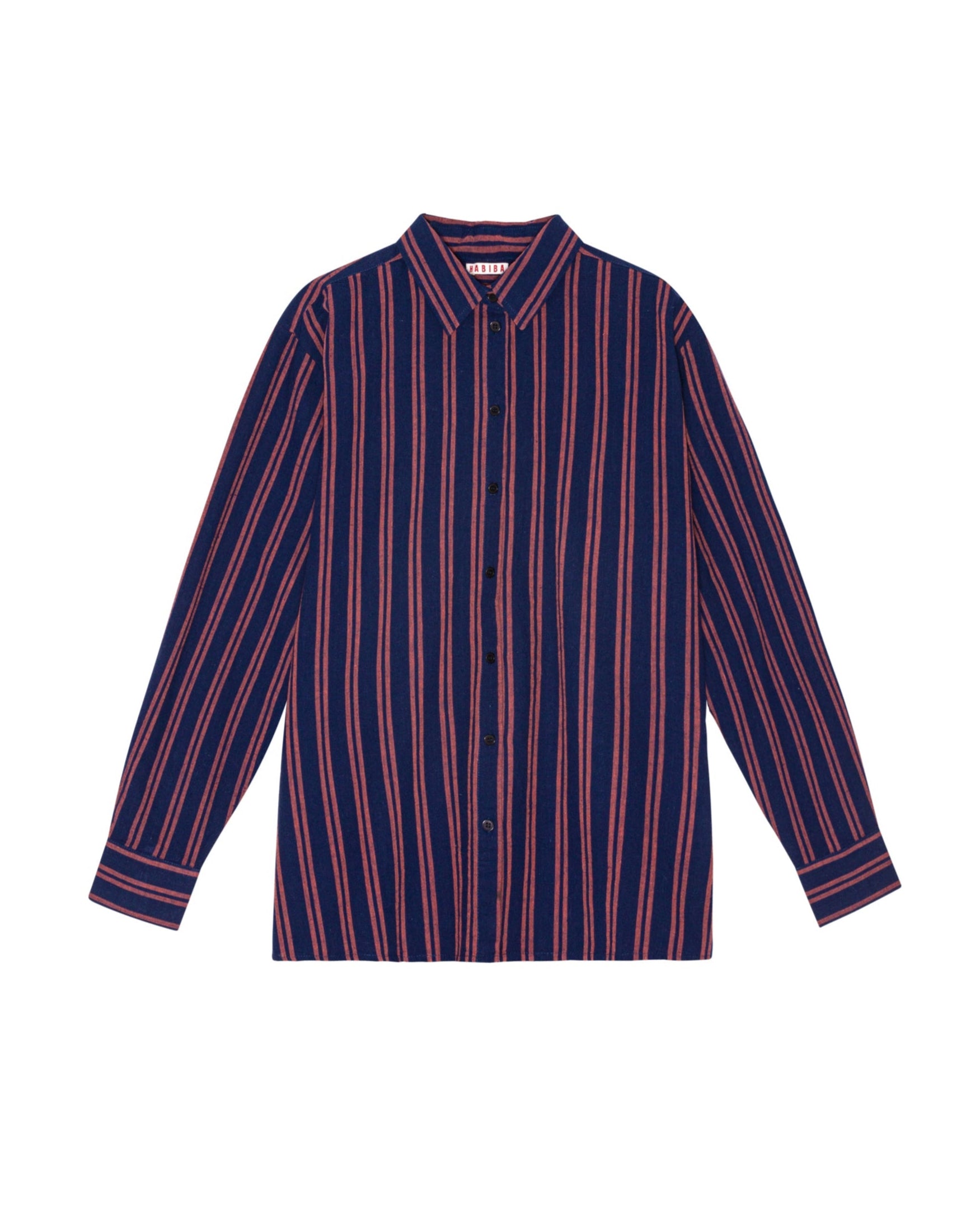 BOLSTER STRIPE OVERSIZED SHIRT INDIGO - Main Image