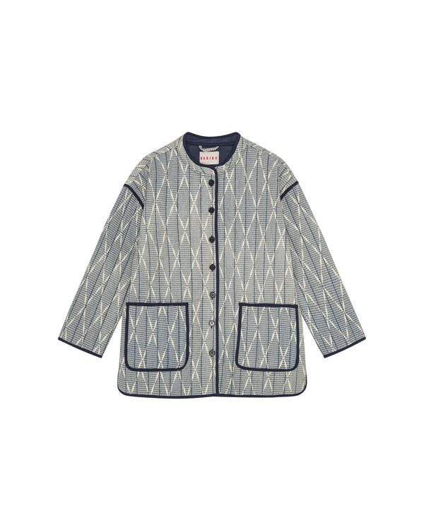 HABIBA AMINA IKAT QUILTED COAT Coat INDIGO
