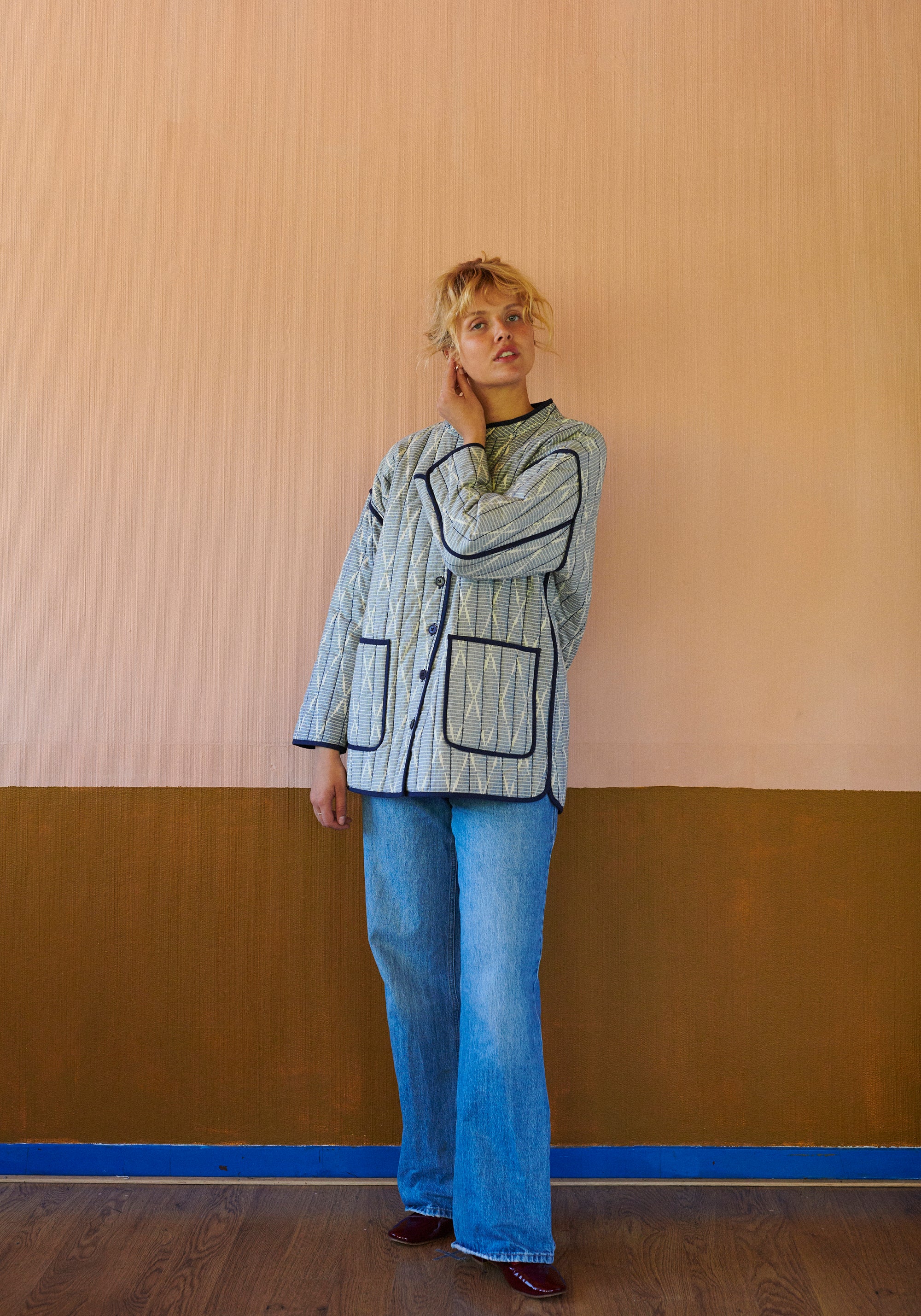 HABIBA AMINA IKAT QUILTED COAT Coat INDIGO