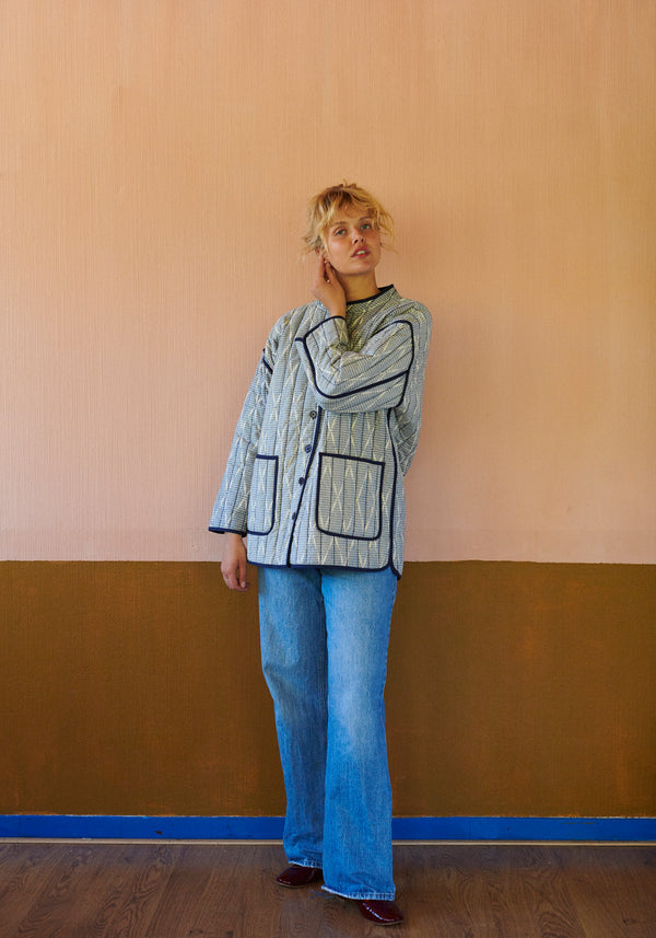HABIBA AMINA IKAT QUILTED COAT Coat INDIGO
