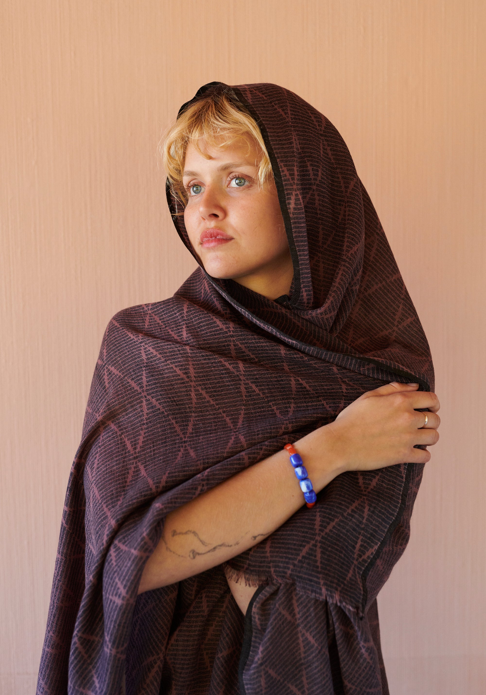 HABIBA AMINA IKAT SCARF Scarf BURGUNDY