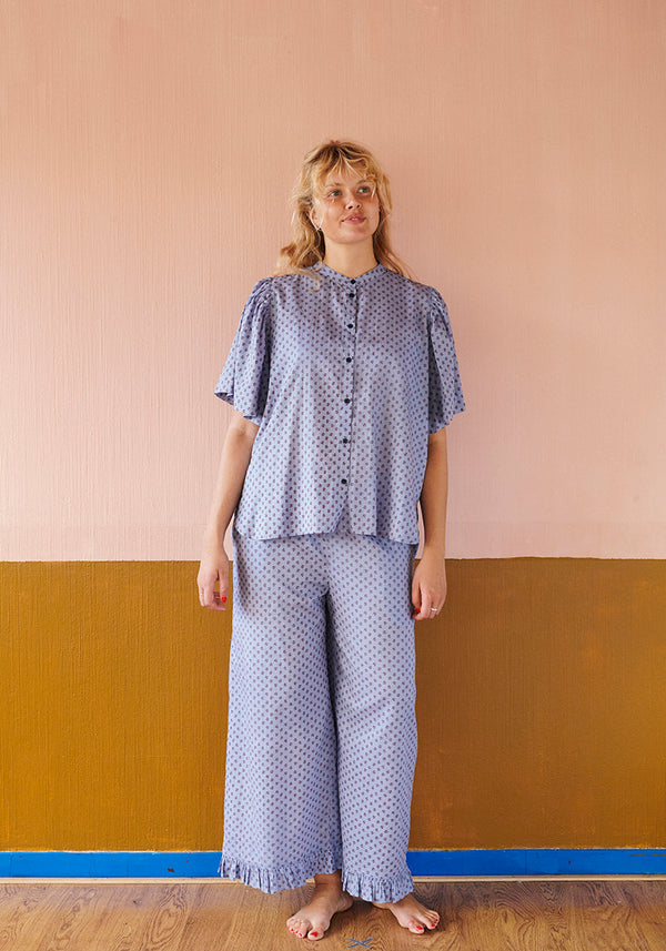 HABIBA ASTRID PANTS W. FRILL Pants SAPPHIRE