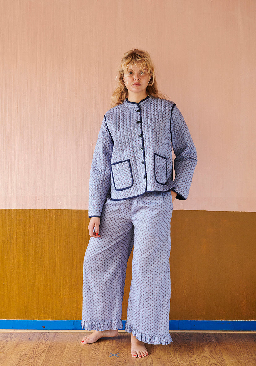 HABIBA ASTRID PANTS W. FRILL Pants SAPPHIRE