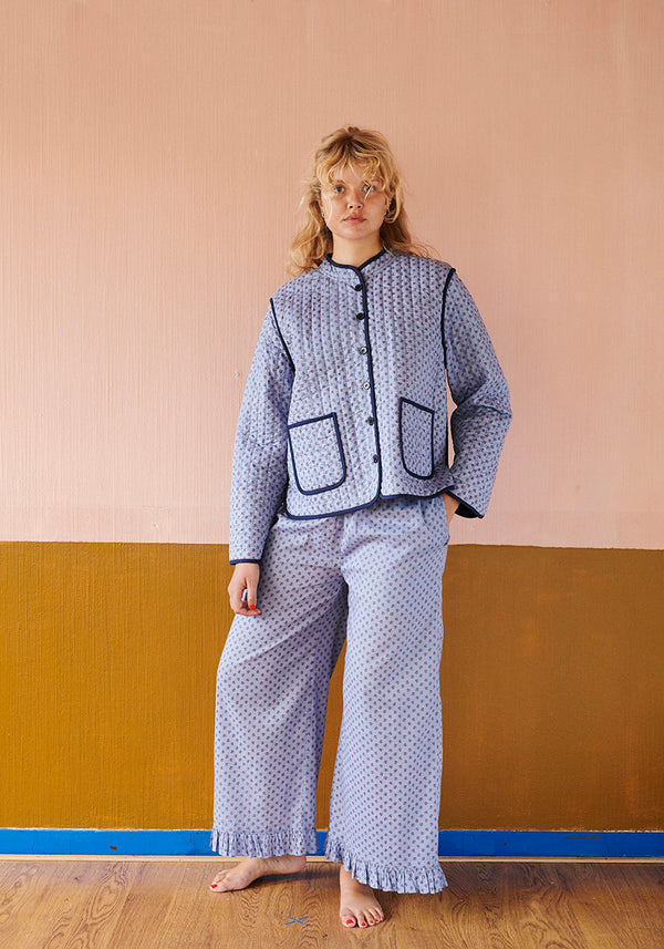 HABIBA ASTRID PANTS W. FRILL Pants SAPPHIRE