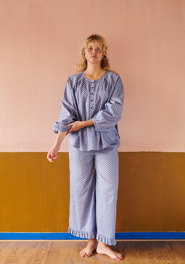 HABIBA ASTRID PANTS W. FRILL Pants SAPPHIRE