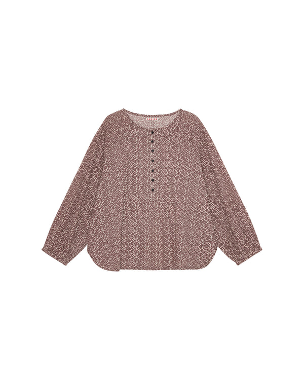 HABIBA AUTUMN LEAF BLOUSE W/ PLACKET Blouse BURGUNDY