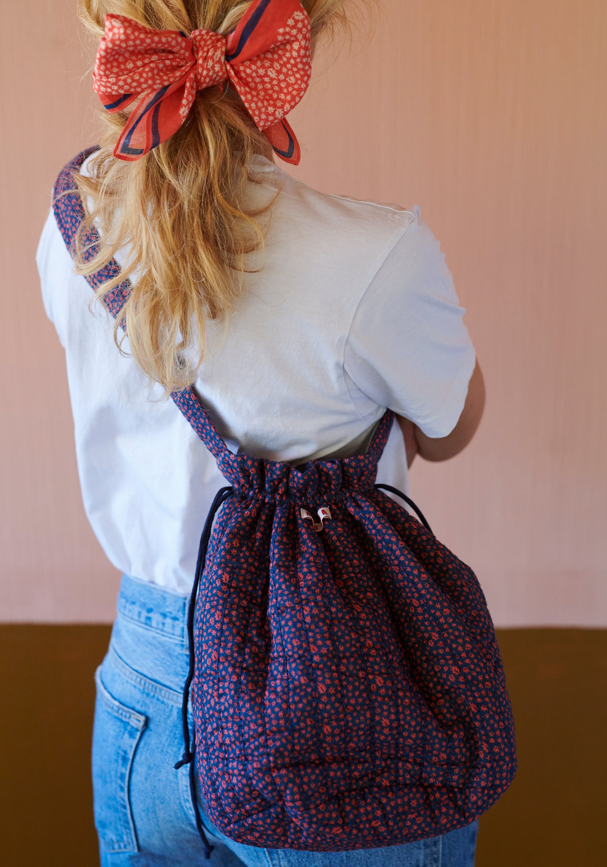 HABIBA AUTUMN LEAF DRAWSTRING SACK Bag LOVE