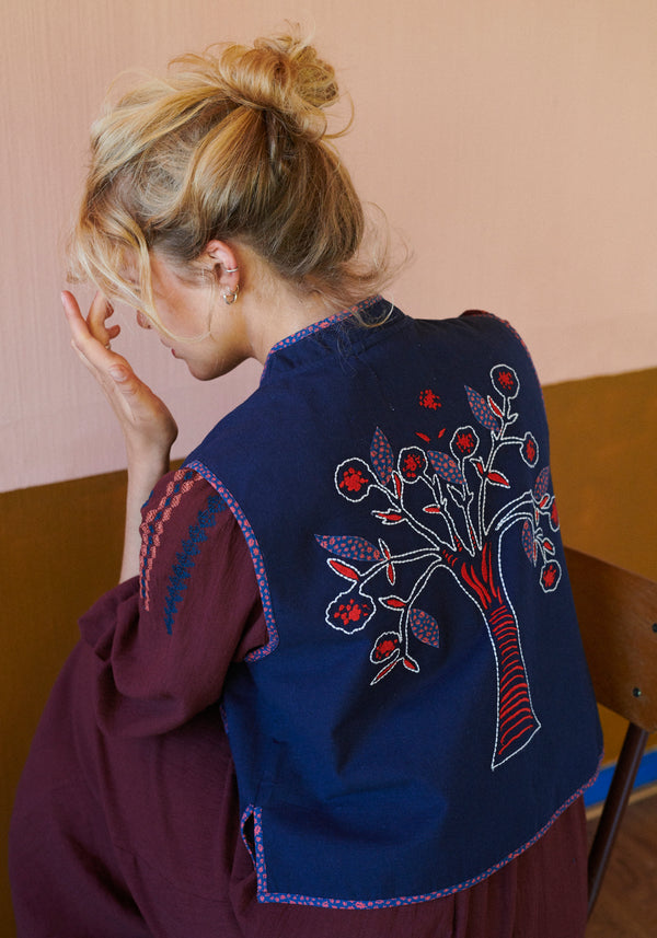 HABIBA BOHEMIA SHORT WAISTCOAT Waistcoat INDIGO