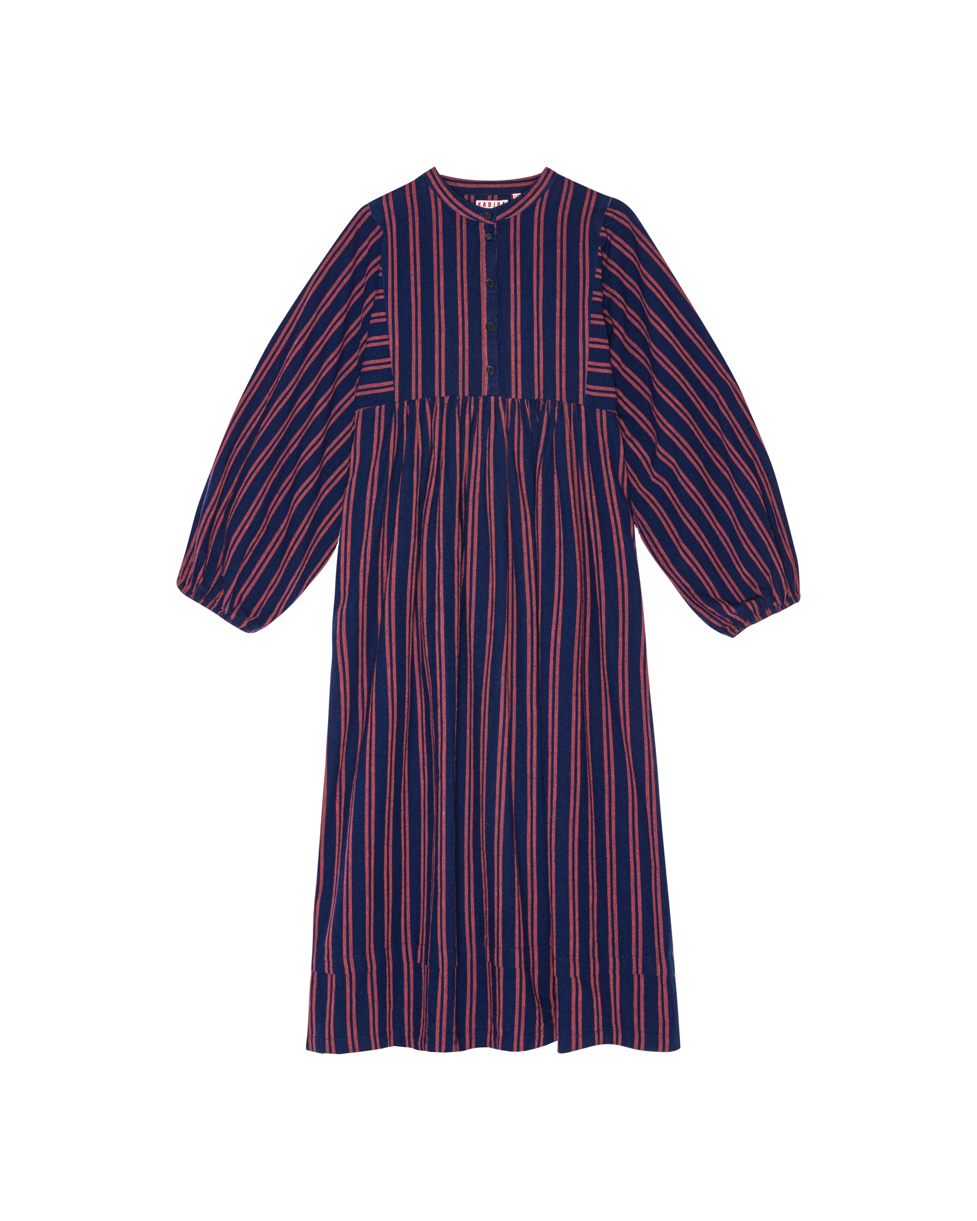 HABIBA BOLSTER STRIPE DRESS BELL SLEEVES Dress INDIGO