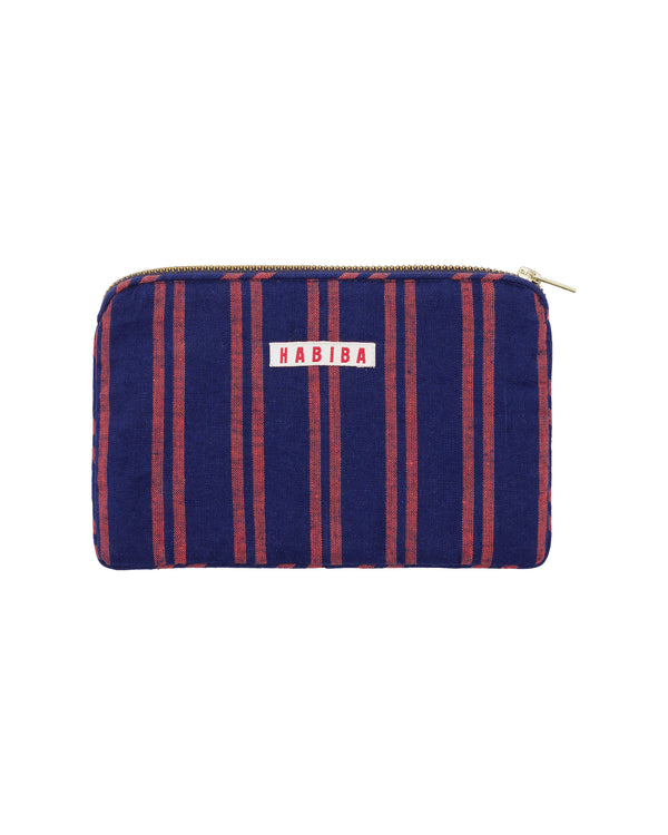 HABIBA BOLSTER STRIPE MINI CLUTCH Bag INDIGO