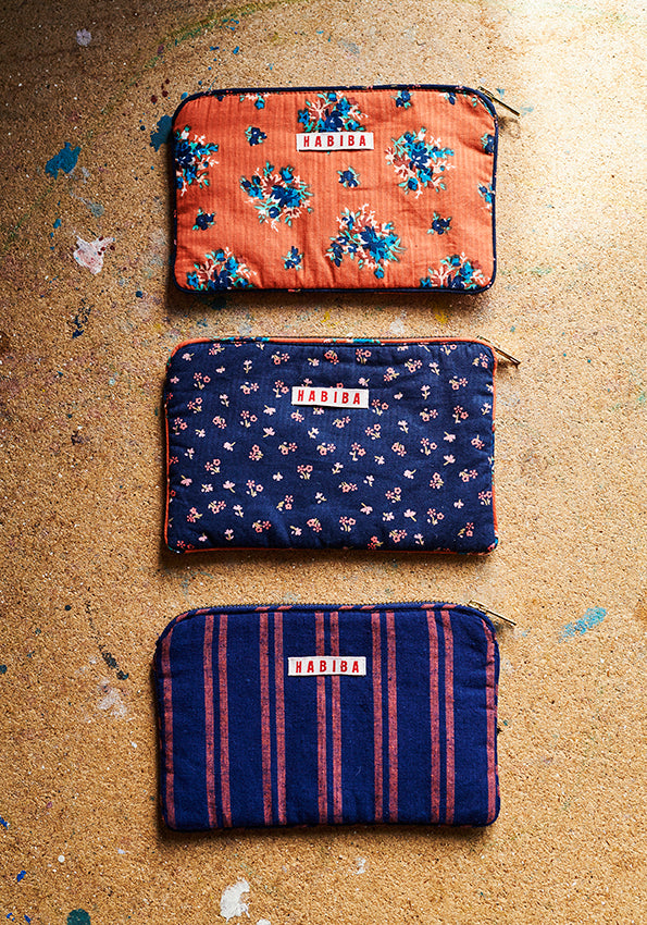 HABIBA BOLSTER STRIPE MINI CLUTCH Mini clutch INDIGO