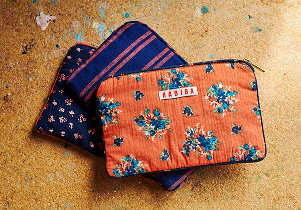 HABIBA BOLSTER STRIPE MINI CLUTCH Mini clutch INDIGO