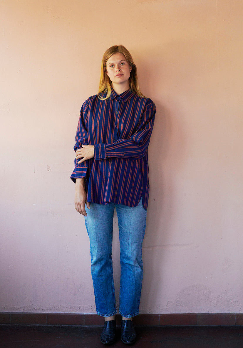 HABIBA BOLSTER STRIPE OVERSIZED SHIRT Shirt INDIGO