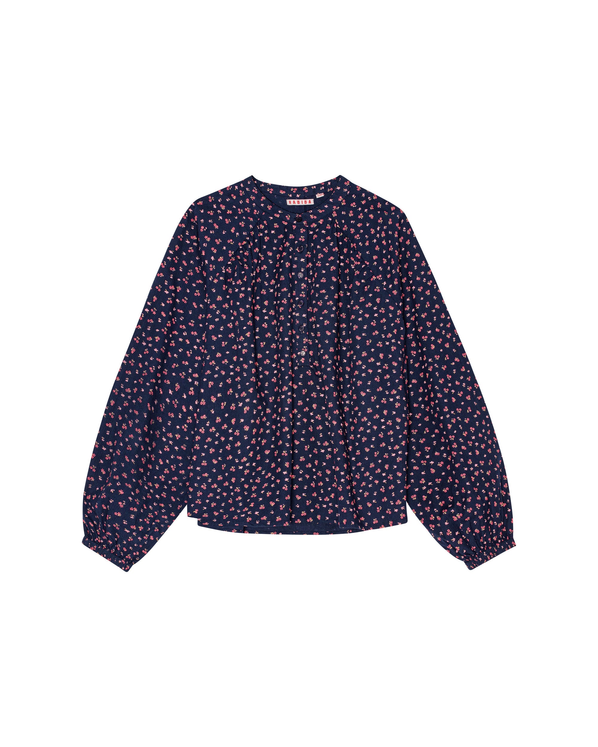 HABIBA FLEUR BLOUSE WITH GATHERINGS Blouse INDIGO