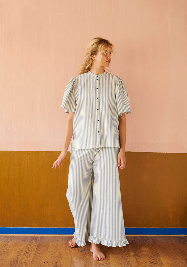 HABIBA MIO PANTS W. FRILL Pants SAPPHIRE