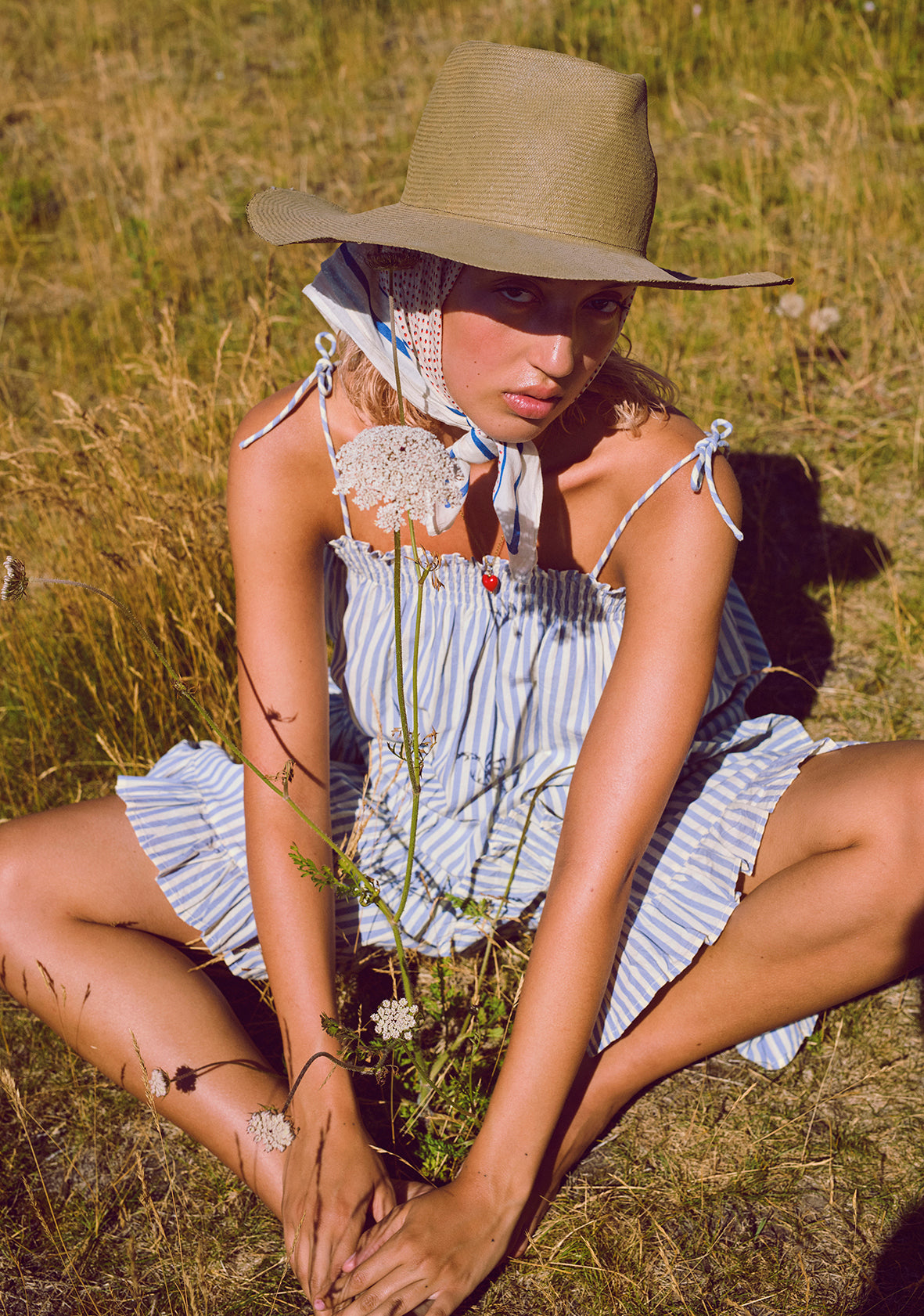 HABIBA MIO TOP W. FRILL Top SAPPHIRE