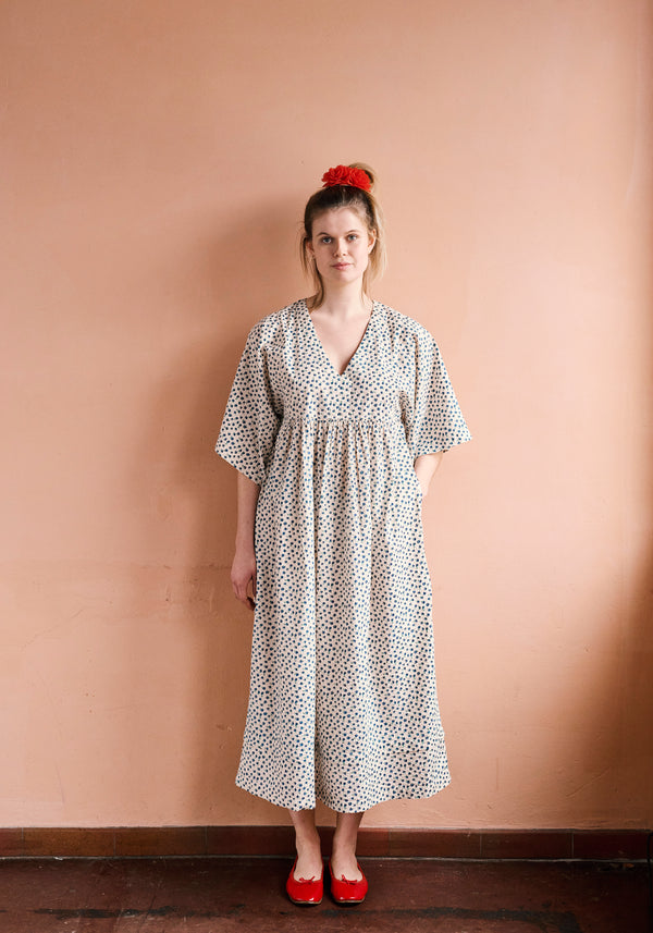 HABIBA NEW DAWN SEERSUCKER DRESS 3/4 SLEEVE Dress BLUE MOON