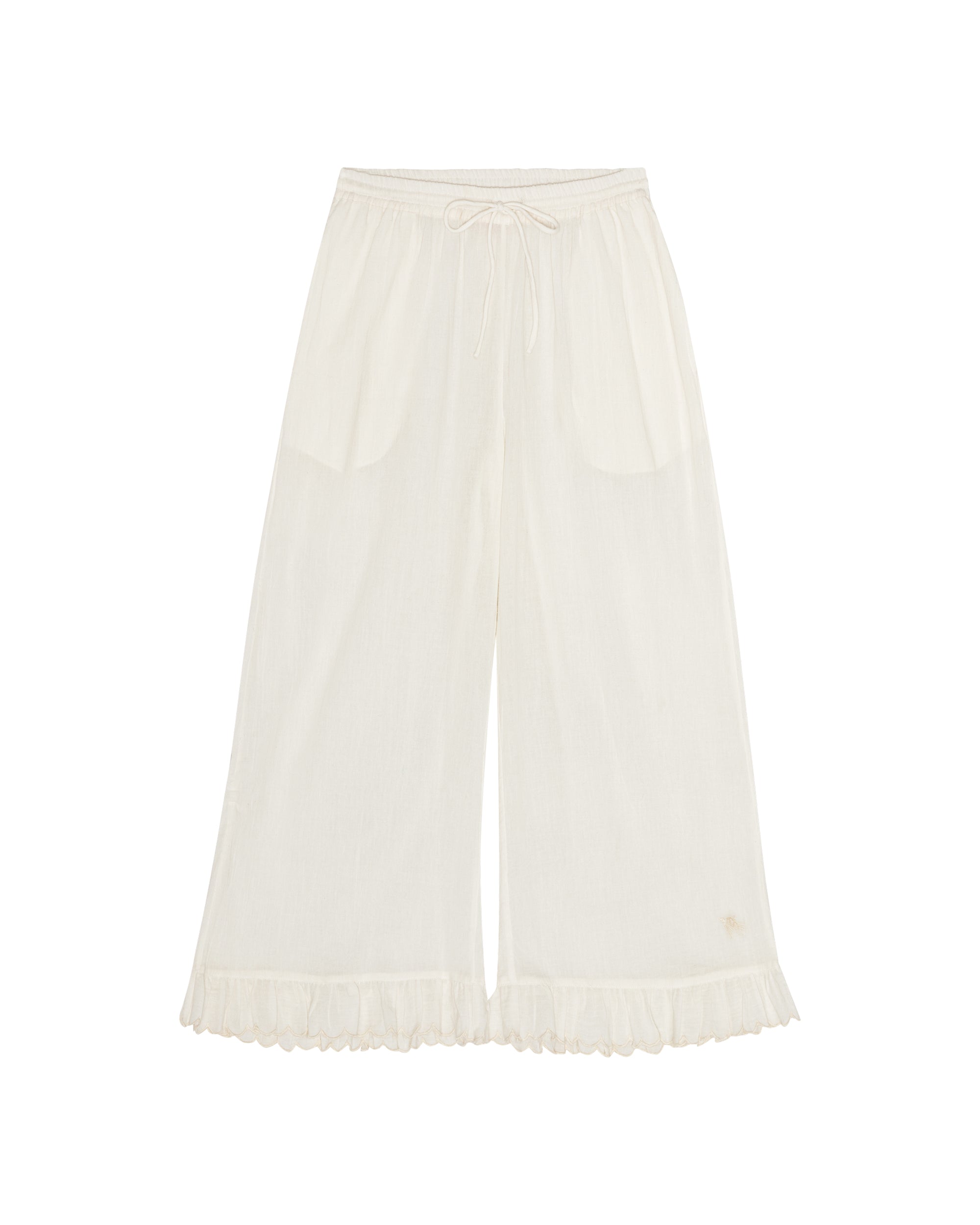 HABIBA PATTIE PANTS W. FRILL Pants VANILLA