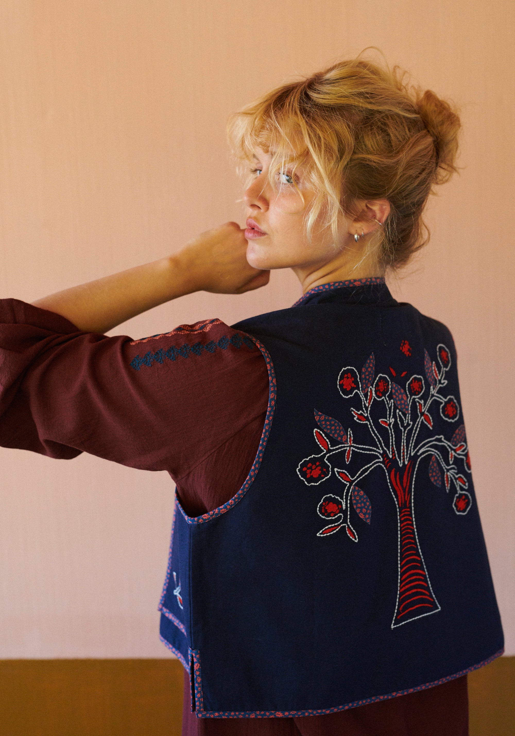 HABIBA ROMANIA BLOUSE W/ BELL SLEEVE Blouse BURGUNDY