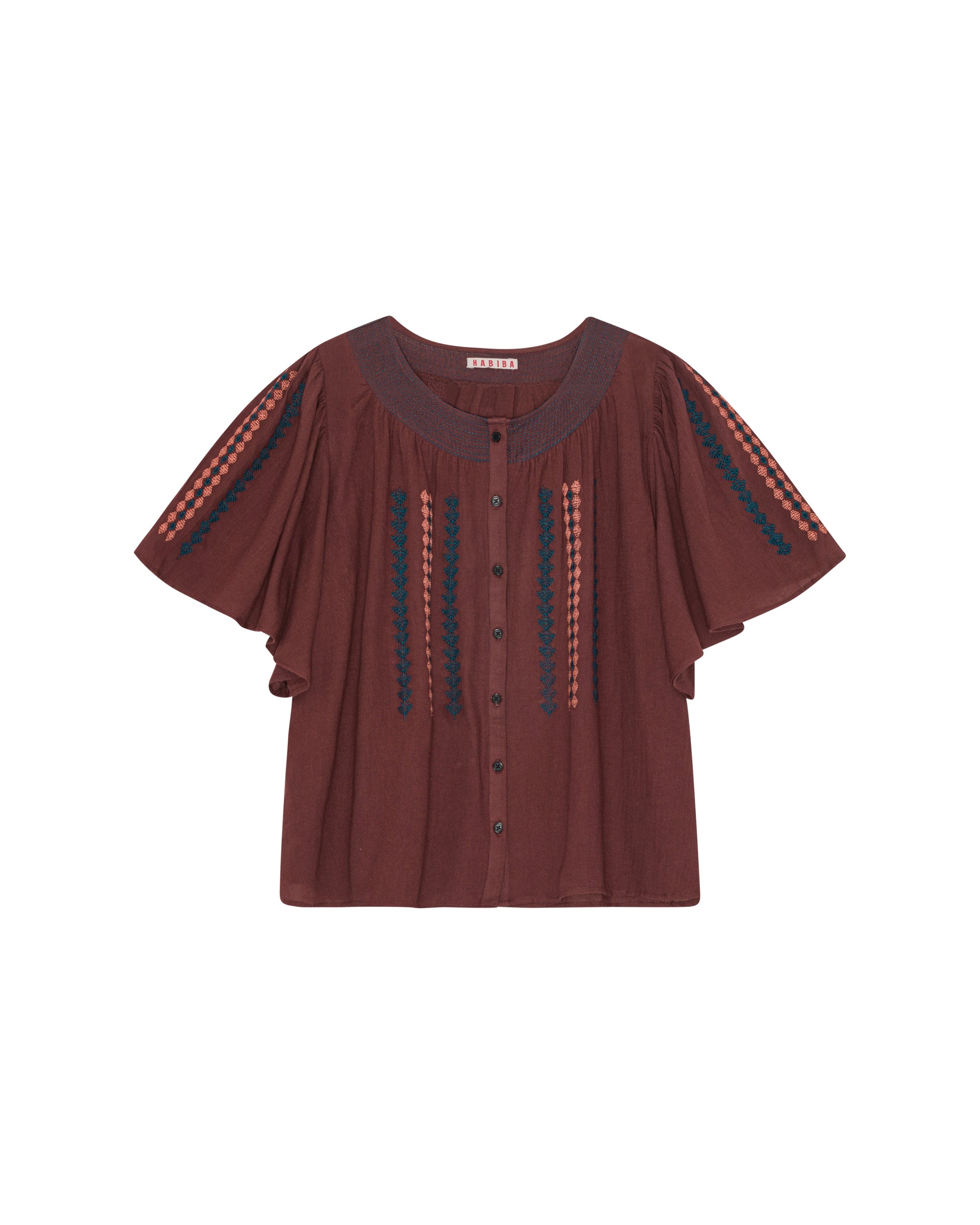 HABIBA ROMANIA BUTTERFLY SHIRT Shirt BURGUNDY