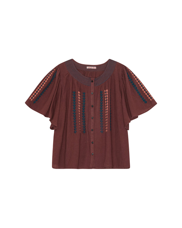 HABIBA ROMANIA BUTTERFLY SHIRT Shirt BURGUNDY