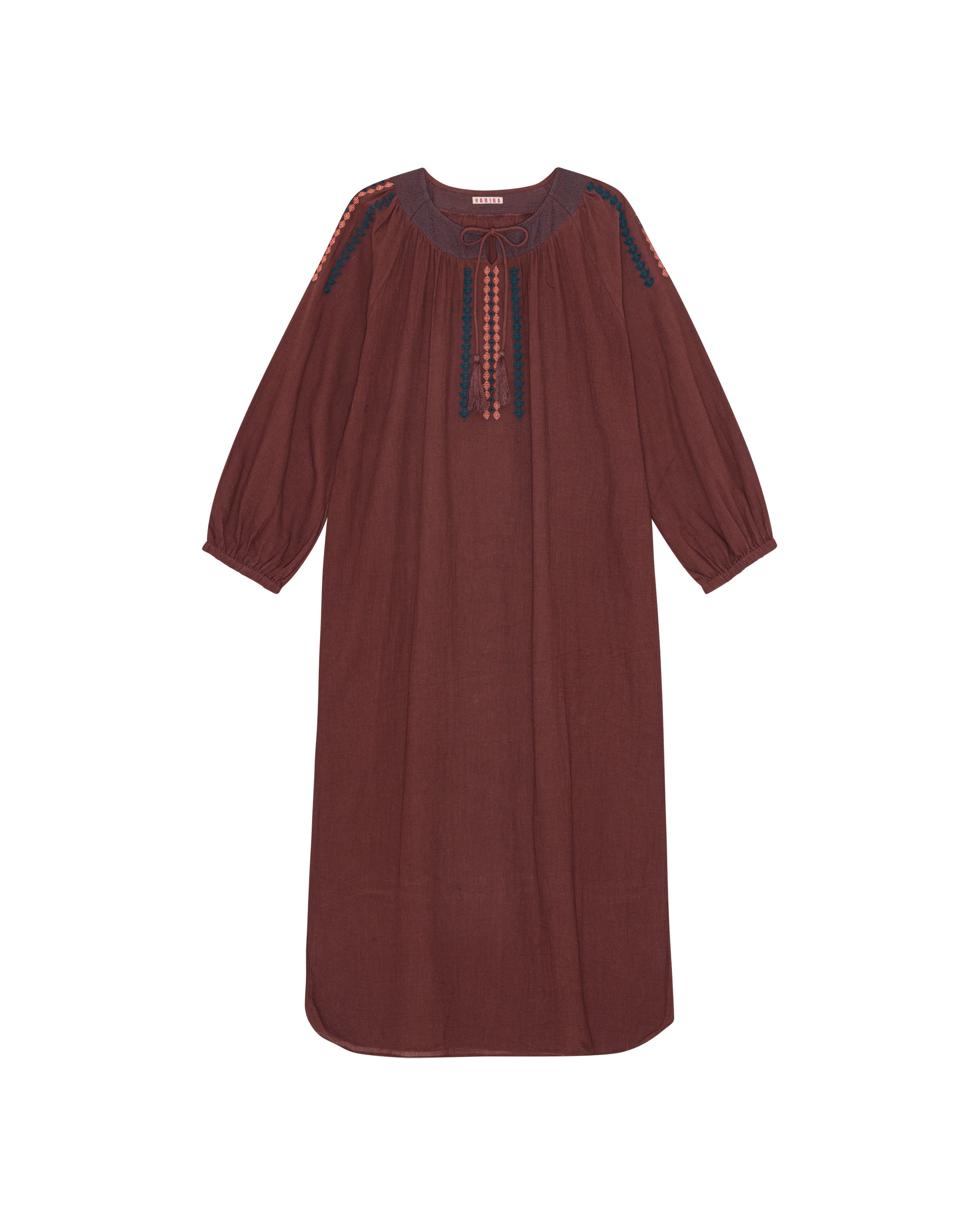 HABIBA ROMANIA LONG DRESS Dress BURGUNDY